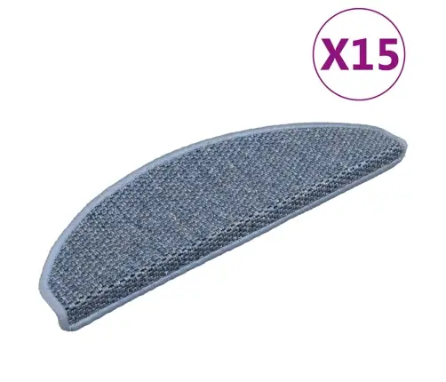 Kāpņu Paklāji, 15 Gab., Pašlīmējoši, 65X21X4 Cm, Zili Vidaxl