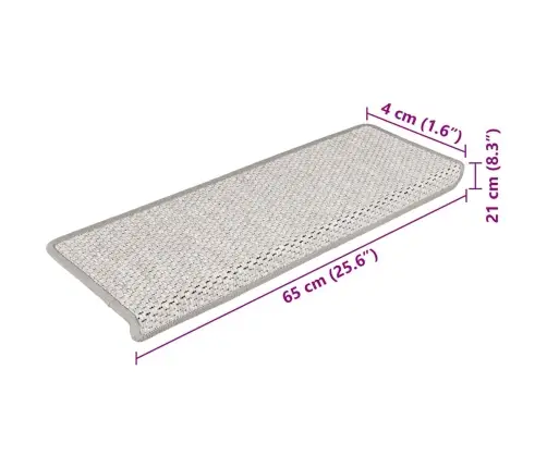 Isekleepuv Trepivaip, 15 Tk, 65X21X4 cm Plaatina