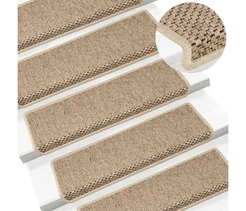 Kāpņu Paklāji, 15 Gab., Pašlīmējoši, 65X21X4 Cm, Smilškrāsas Vidaxl Kāpņu Paklāji, 15 Gab., Pašlīmējoši, 65X21X4 Cm, Smilškrāsas Vidaxl