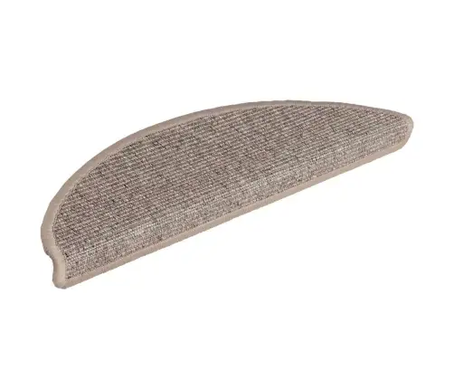 Laiptų Kilimėliai, 15 Vnt., 56X17X3 cm Tamsiai Smėlio Spalvos, Pusapvaliai