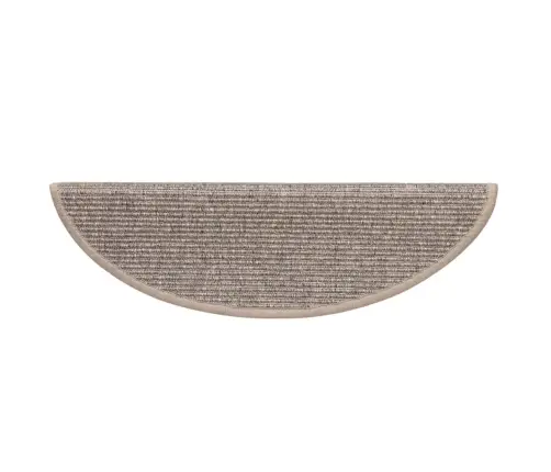 Laiptų Kilimėliai, 15 Vnt., 56X17X3 cm Tamsiai Smėlio Spalvos, Pusapvaliai
