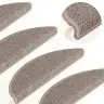 Laiptų Kilimėliai, 15 Vnt., 56X17X3 cm Tamsiai Smėlio Spalvos, Pusapvaliai