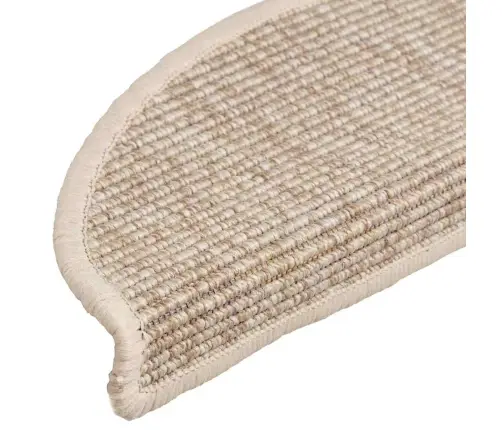 Laiptų Kilimėliai, 15 Vnt., 56X17X3 cm Šviesiai Smėlio Spalvos, Pusapvaliai