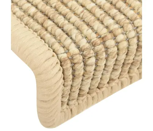 Kāpņu Paklājiņi, 15 Gab., 65X21X4 Cm, Gaiši Bēši, Pusapaļi, Lieli Vidaxl