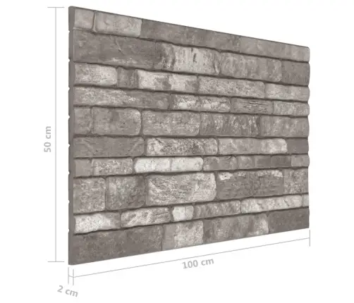 3D Sienas Paneļi, 10 Gab., Tumši Pelēku Ķieģeļu Dizains, Eps Vidaxl