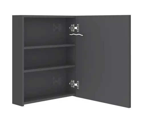 Veidrodinė Vonios Spintelė Su Led, Pilka, 50X14X60cm Blizgi