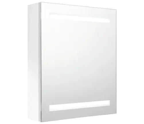 Vannasistabas Skapītis Ar Spoguli Un Led, Balts, 50X14X60 Cm Vidaxl
