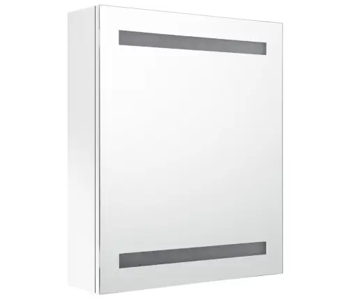 Vannasistabas Skapītis Ar Spoguli Un Led, Balts, 50X14X60 Cm Vidaxl