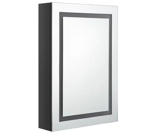 Vannasistabas Skapītis Ar Spoguli Un Led, 50X13X70 Cm, Melns Vidaxl