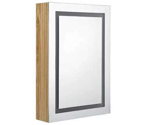 Vannasistabas Skapītis Ar Spoguli Un Led, 50X13X70 Cm, Ozolkoka Vidaxl