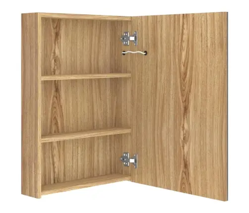 Vannasistabas Skapītis Ar Spoguli Un Led, 50X13X70 Cm, Ozolkoka Vidaxl