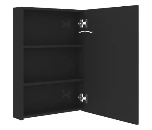 Vannasistabas Skapītis Ar Spoguli Un Led, 50X13X70 Cm, Melns Vidaxl