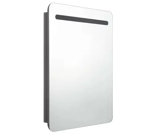 Vannasistabas Skapītis Ar Spoguli Un Led, 60X11X80 Cm, Pelēks Vidaxl