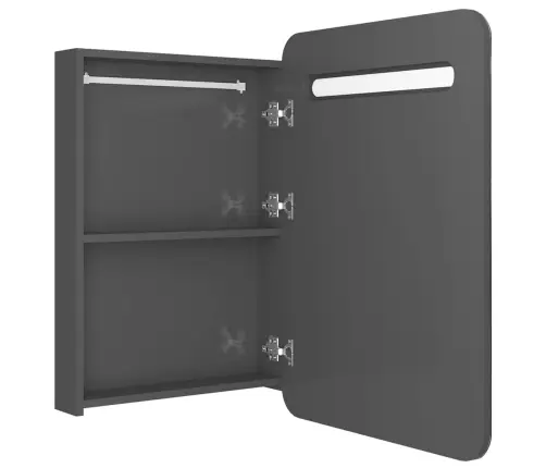 Vannasistabas Skapītis Ar Spoguli Un Led, 60X11X80 Cm, Pelēks Vidaxl