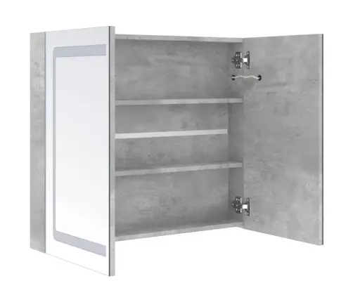 Led Vannitoa Peegelkapp, Betoonhall, 80 X 12 X 68 Cm