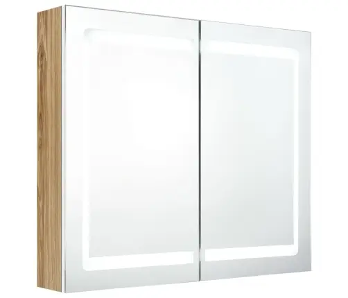 Vannasistabas Skapītis Ar Spoguli Un Led, 80X12X68 Cm Vidaxl