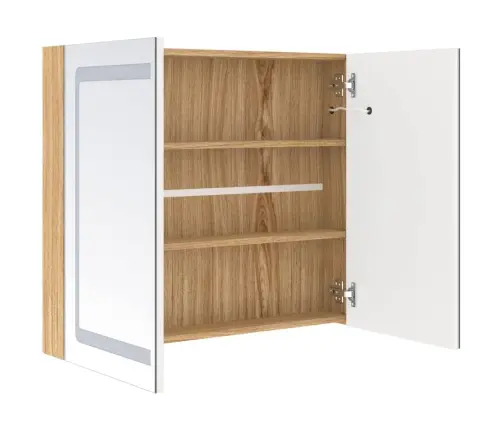 Vannasistabas Skapītis Ar Spoguli Un Led, 80X12X68 Cm Vidaxl