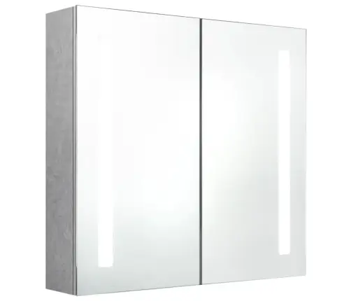 Vannasistabas Skapītis Ar Spoguli Un Led, 62X14X60 Cm, Pelēks Vidaxl