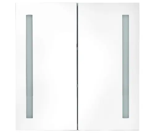Vannasistabas Skapītis Ar Spoguli Un Led, 62X14X60 Cm, Pelēks Vidaxl