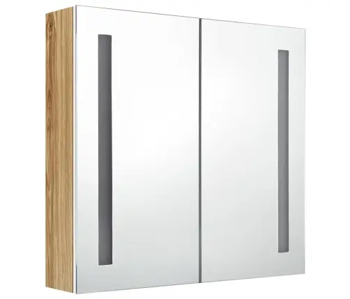 Vannasistabas Skapītis Ar Spoguli Un Led, 62X14X60 Cm Vidaxl