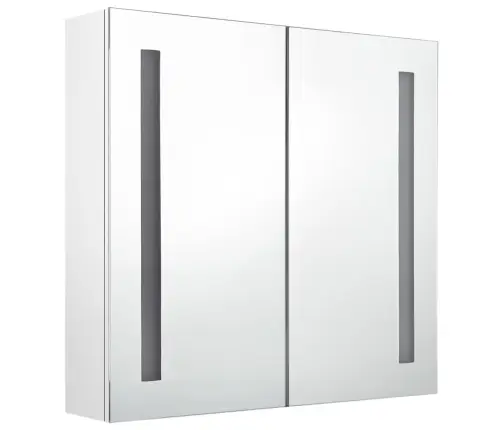 Veidrodinė Vonios Spintelė Su Led Apšvietimu, Balta, 62X14X60Cm