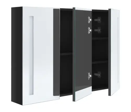 Led Vannitoa Peegelkapp, 89 X 14 X 62 cm Säravmust