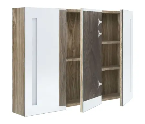 Veidrodinė Vonios Spintelė Su Led, Ąžuolo, 89X14X62Cm