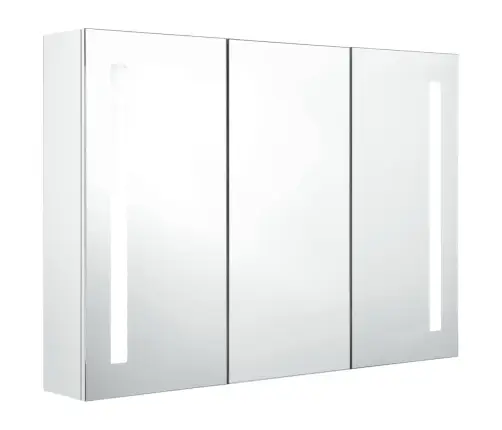 Vannasistabas Skapītis Ar Spoguli Un Led, 89X14X62 Cm, Balts Vidaxl