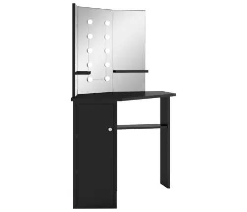 Kampinis Kosmetinis Staliukas Su Led, Juodas, 111X54X141,5Cm