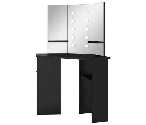 Kampinis Kosmetinis Staliukas Su Led, Juodas, 111X54X141,5Cm