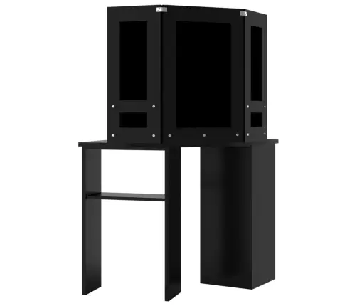 Kampinis Kosmetinis Staliukas Su Led, Juodas, 111X54X141,5Cm
