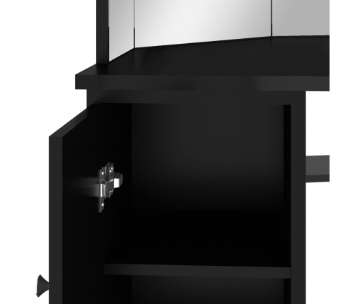 Nurga Tualettlaud Led-Tulega, Must, 111 X 54 X 141,5 Cm