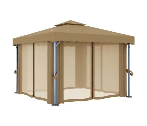 Varjualune Kardinaga, 3 X 3 M, Pruunikashall, Alumiinium