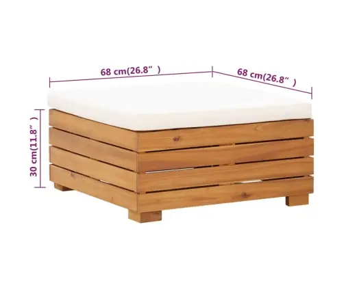 Dārza Galds Un Kāju Balsts Ar Matraci, Akācijas Masīvkoks Vidaxl