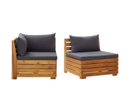 2-Daļīgs Dārza Atpūtas Mēbeļu Komplekts Ar Matračiem, Akācija Vidaxl