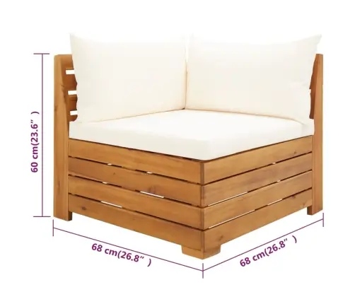 2-Daļīgs Dārza Atpūtas Mēbeļu Komplekts Ar Matračiem, Akācija Vidaxl