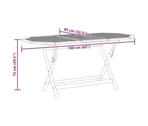 Dārza Galds, Salokāms, 160X85X75 Cm, Eikalipta Masīvkoks Vidaxl