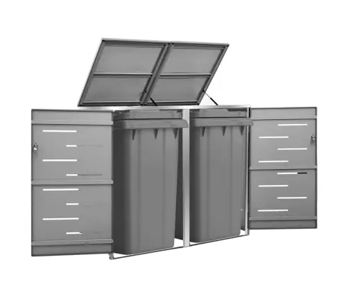 Dvivietė Konteinerių Pastogė, 138X77,5X112,5 cm Plienas