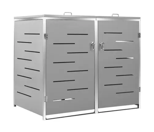 2-Daļīga Nojume Atkritumu Konteineram,138X77,5X112,5Cm, Tērauds Vidaxl