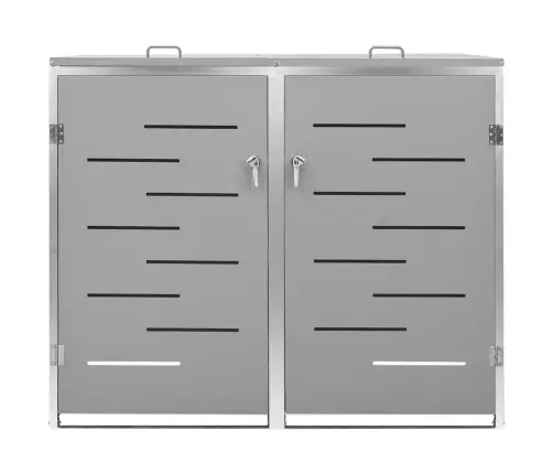 2-Daļīga Nojume Atkritumu Konteineram,138X77,5X112,5Cm, Tērauds Vidaxl