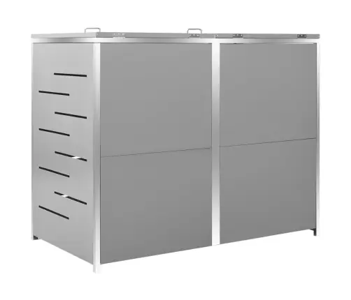 2-Daļīga Nojume Atkritumu Konteineram,138X77,5X112,5Cm, Tērauds Vidaxl