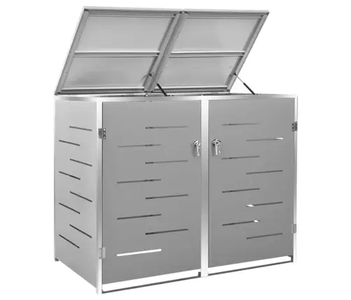 2-Daļīga Nojume Atkritumu Konteineram,138X77,5X112,5Cm, Tērauds Vidaxl