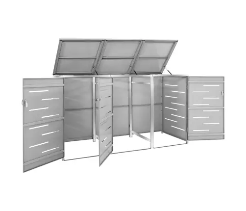 Trivietė Konteinerių Pastogė, 207X77,5X112,5 cm Plienas