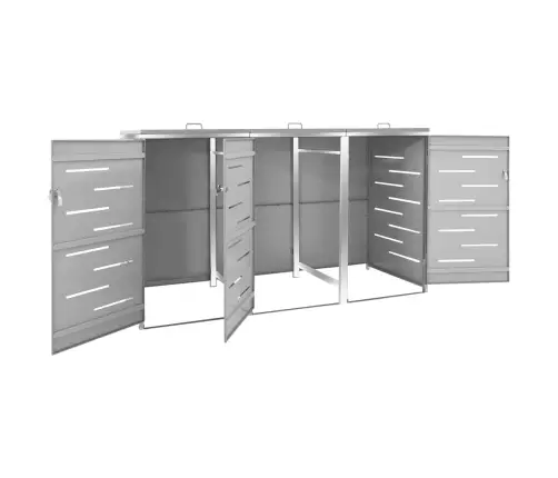 Trivietė Konteinerių Pastogė, 207X77,5X112,5 cm Plienas