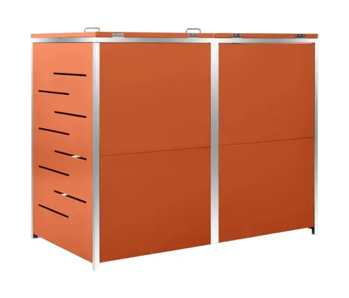 2-Daļīga Nojume Atkritumu Konteineram,138X77,5X112,5Cm, Tērauds Vidaxl