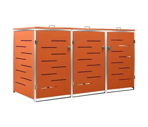 3-Daļīga Nojume Atkritumu Tvertnēm, 207X77,5X112,5 Cm, Tērauds Vidaxl