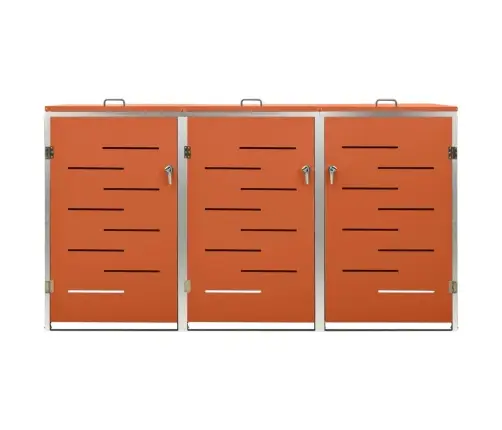 3-Daļīga Nojume Atkritumu Tvertnēm, 207X77,5X112,5 Cm, Tērauds Vidaxl