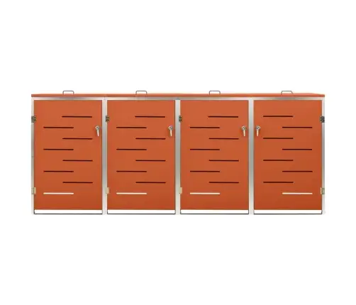 4-Daļīga Nojume Atkritumu Tvertnēm, 276,5X77,5X112,5Cm, Tērauds Vidaxl