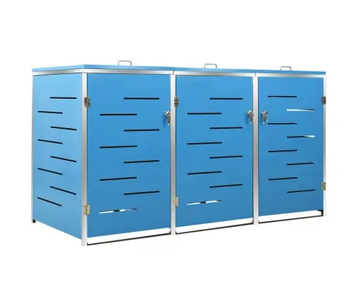 3-Daļīga Nojume Atkritumu Tvertnēm, 207X77,5X112,5 Cm, Tērauds Vidaxl