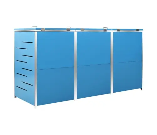 3-Daļīga Nojume Atkritumu Tvertnēm, 207X77,5X112,5 Cm, Tērauds Vidaxl